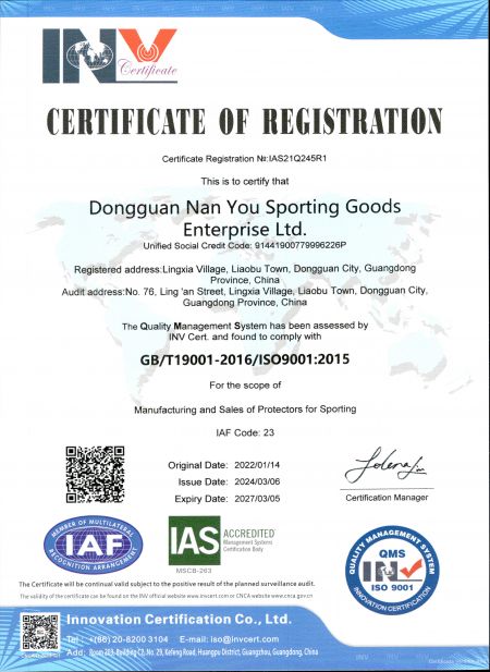 China Factory - ISO 9001:2015 Certificate.